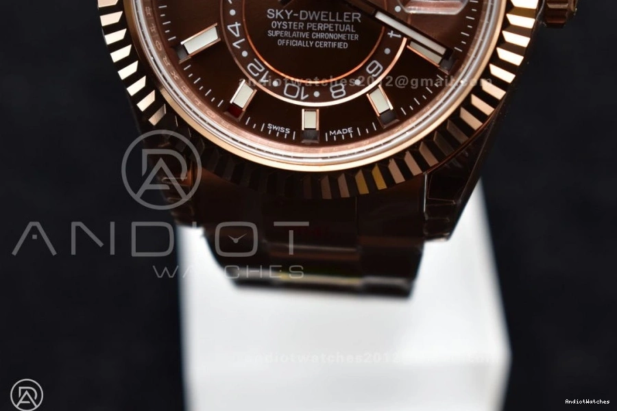 on RG Bracelet Best A23J Brown Dial Skydweller Noob Sleek Edition RG 1103 0210